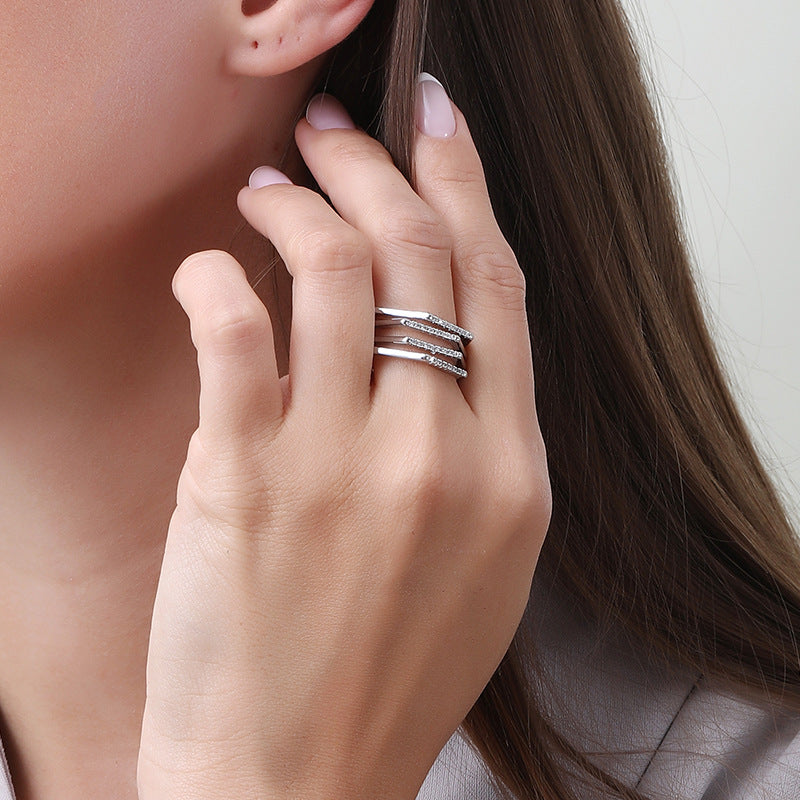 ढेर जिक्रोन हेक्सागोनल ज्यामितीय अंगूठी