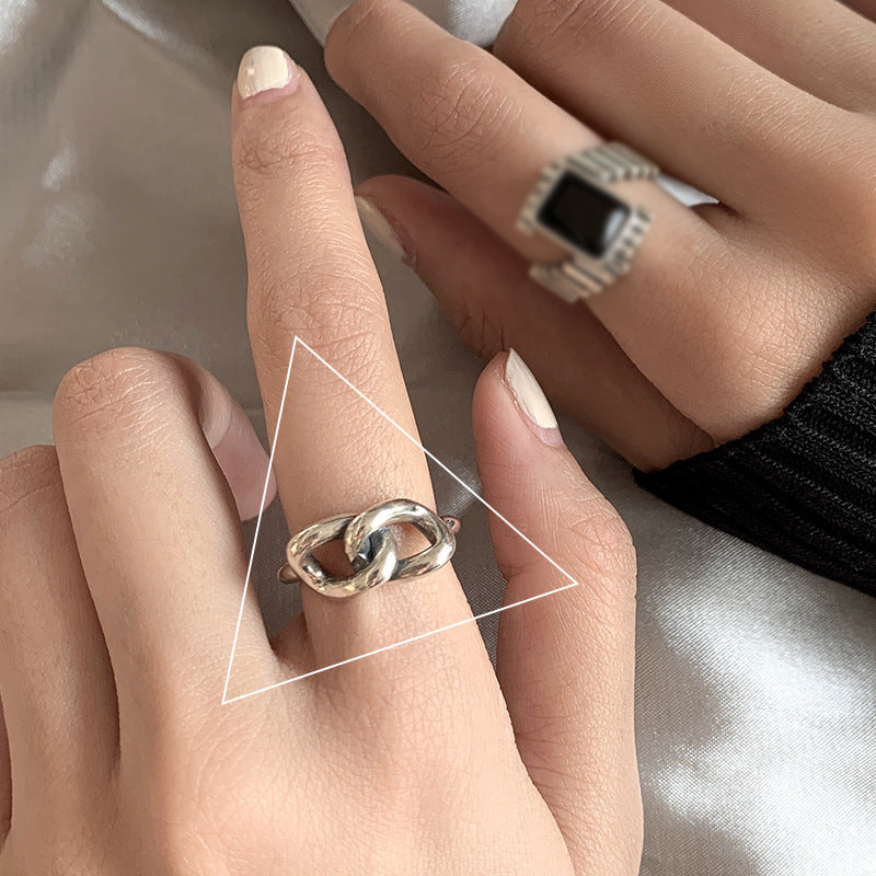 Vòng mở cầu thang xoắn ốc bằng bạc s925 cổ điển