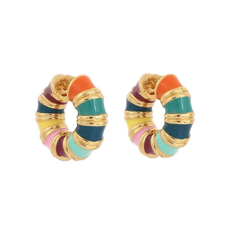 حلقه گوش رنگی لعاب قطره ای