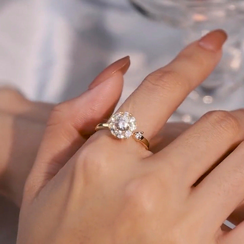 Vòng mở hoa zircon có thể xoay