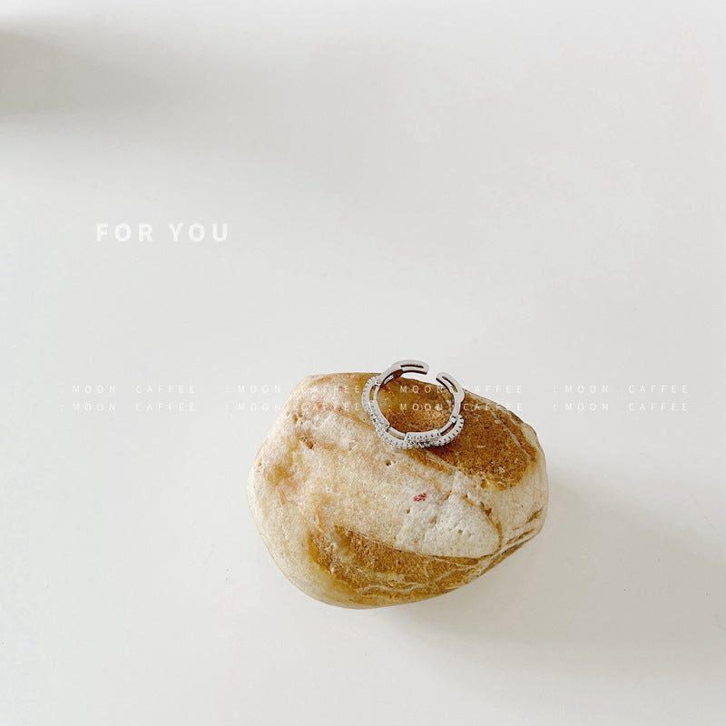 Pembukaan cincin tembaga zirkon berlian penuh dapat disesuaikan