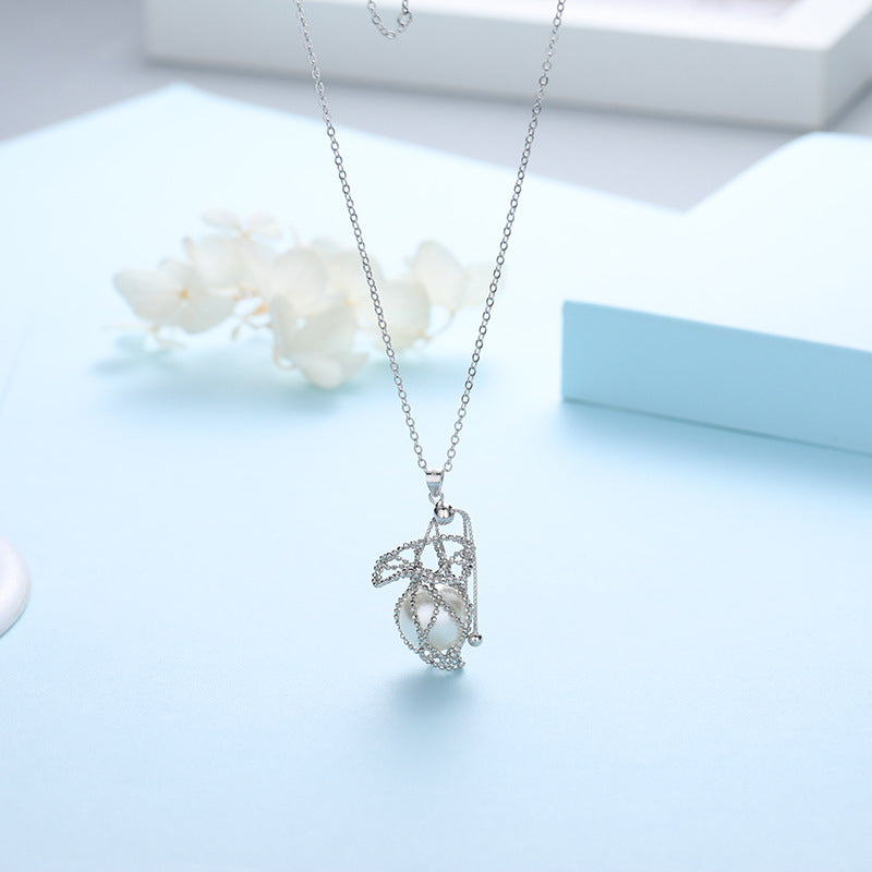 S925 Kalung Tarik Anyaman Emas 18K