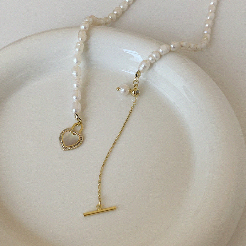 French gentle natural  love shell necklace female