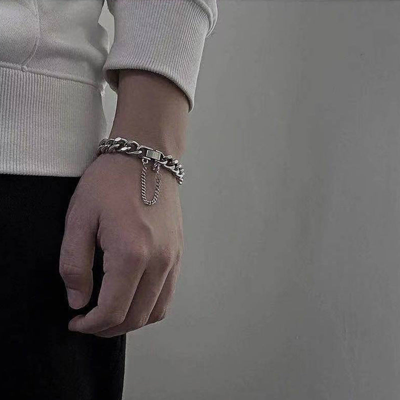 Erkekler ve Kadınlar için basit Küba Bilezik Hip Hop Bilezik Çift Handwear