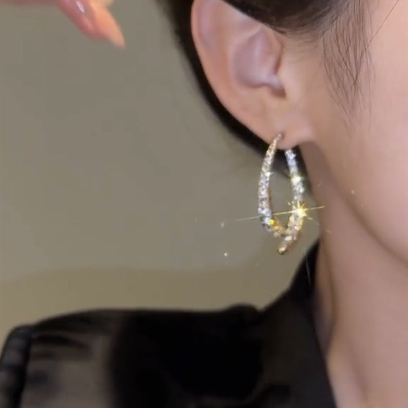 Bianhua 귀걸이 절묘한 플래시 드릴 두 물고기 꼬리 귀걸이 전후