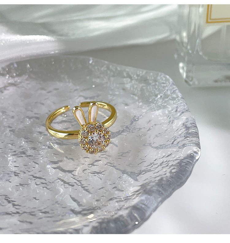 Nhẫn thỏ xoay dễ thương thông minh điều chỉnh ngón trỏ