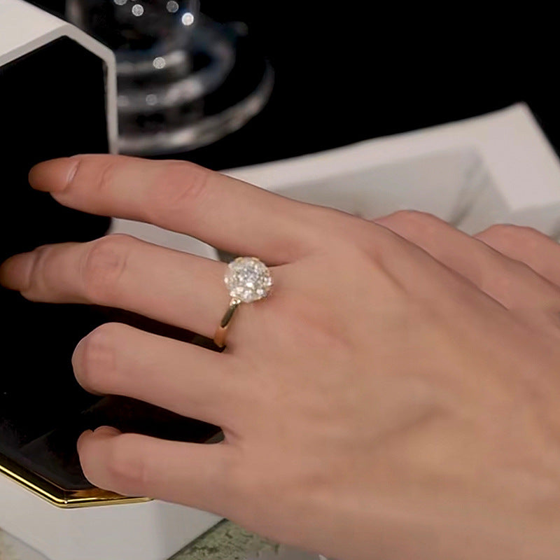 Vòng mở hoa zircon có thể xoay