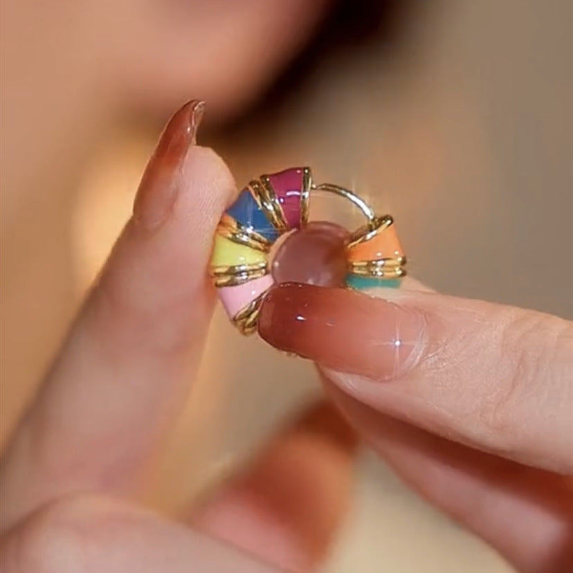 컬러 에나멜 드롭 글레이즈 이어링