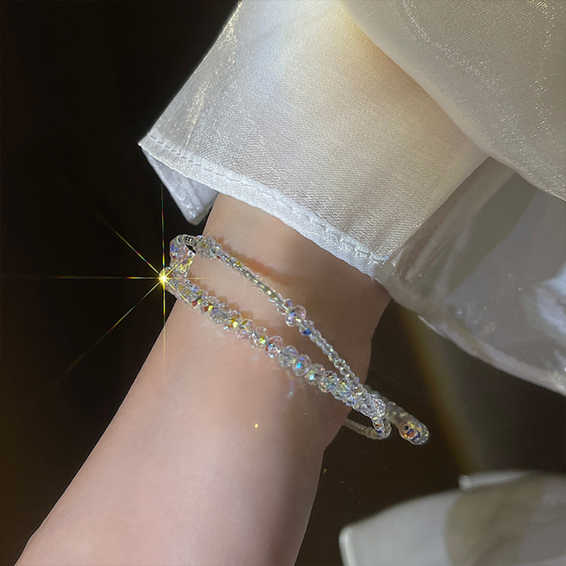 ক্রিস্টাল জ্যামিতিক ব্রেসলেট টু-পিস সেট