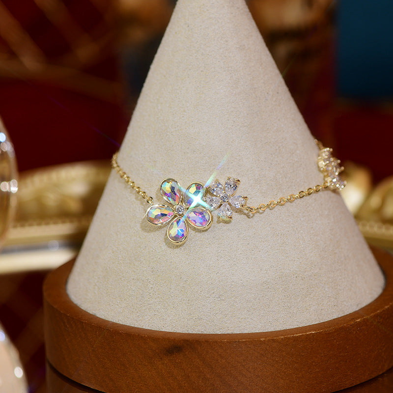 Fresh Flowers Full Diamond Crystal Aurora Bracelet