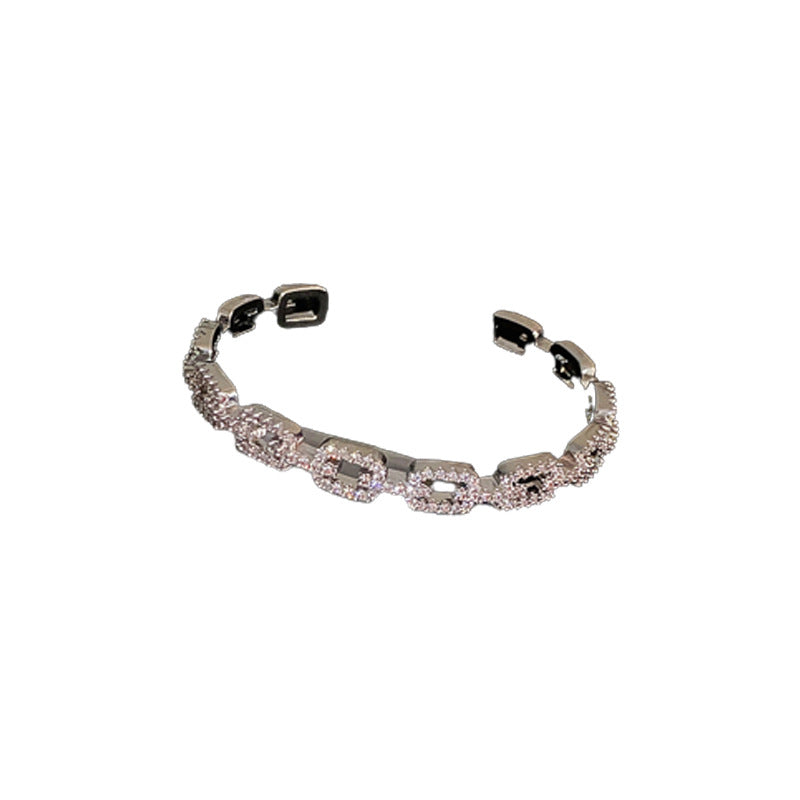 Zircon Chain Opening Bracelet