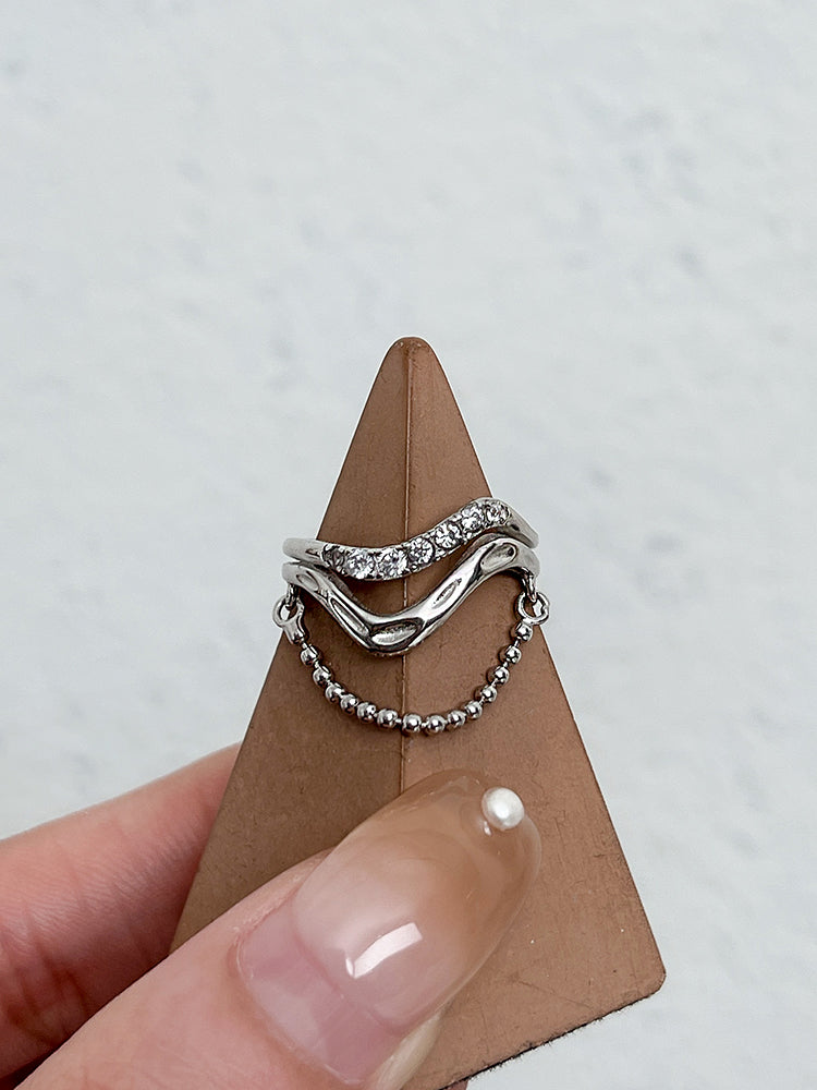 체인 오프닝 s925 스털링 실버 반지