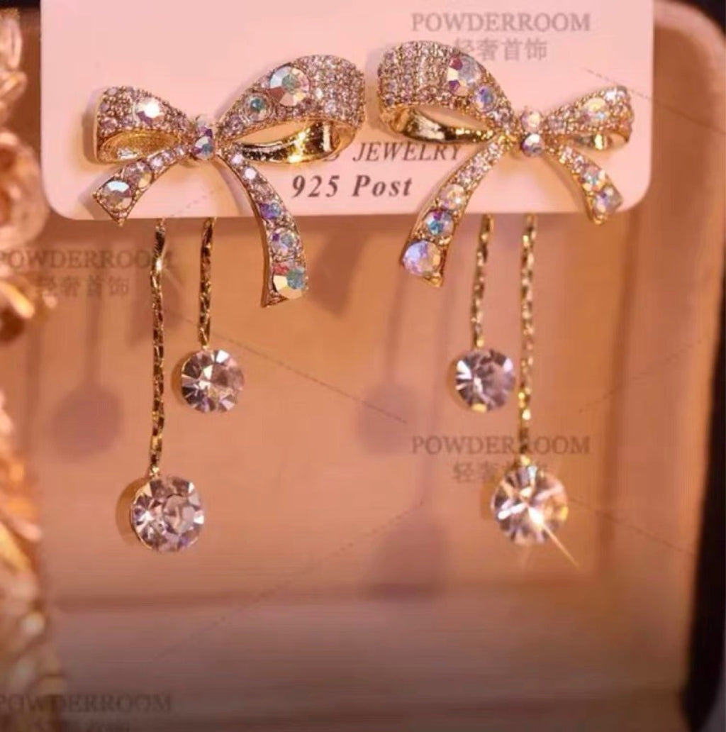 گوشواره پاپیونی سوزنی نقره 925