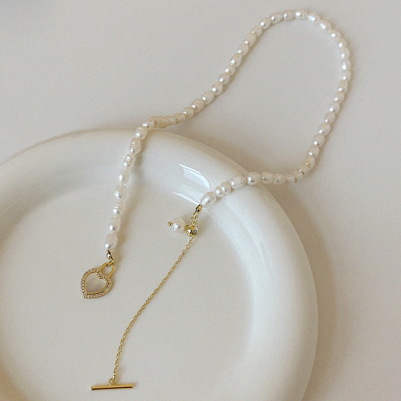 French gentle natural  love shell necklace female