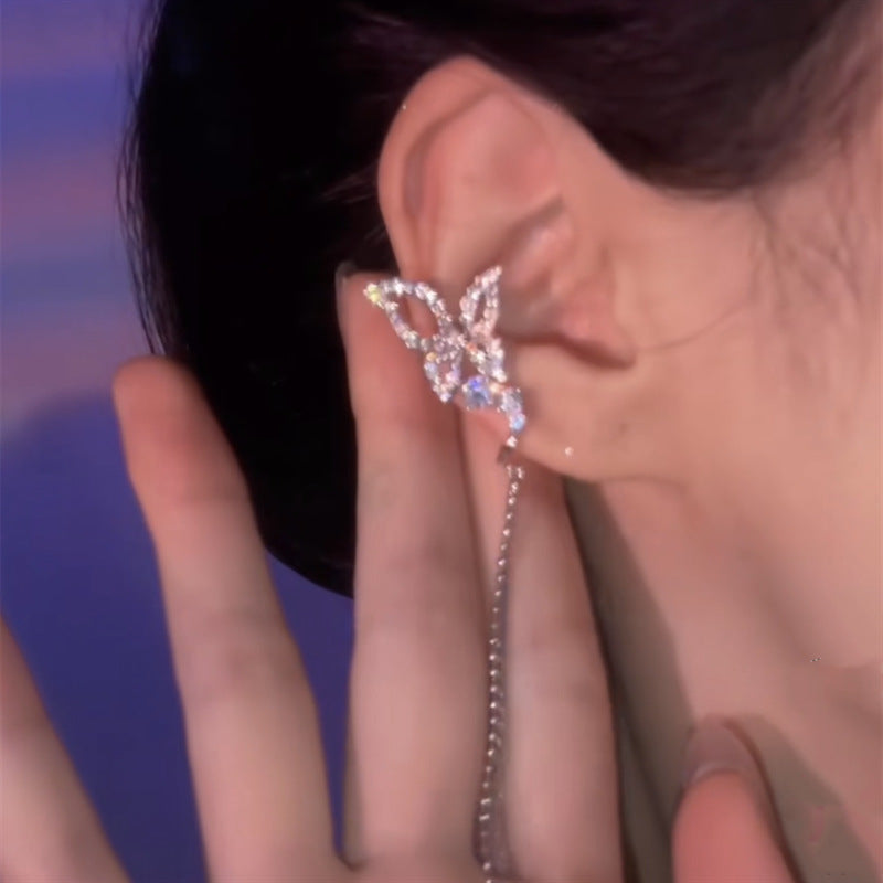 소그룹 절묘한 나비 술 귀 뼈 클립 귀걸이