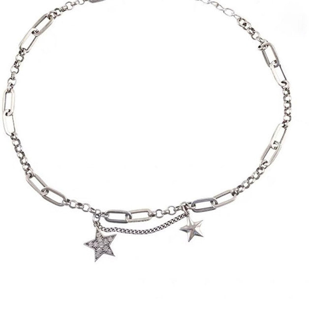 Smiley star necklace female