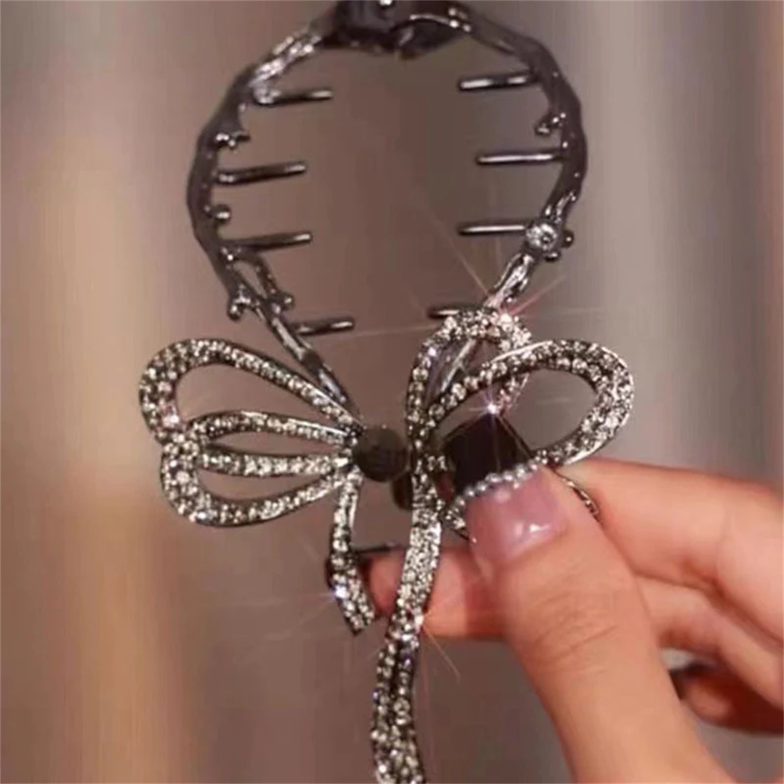 Rhinestone Bow Hairpin