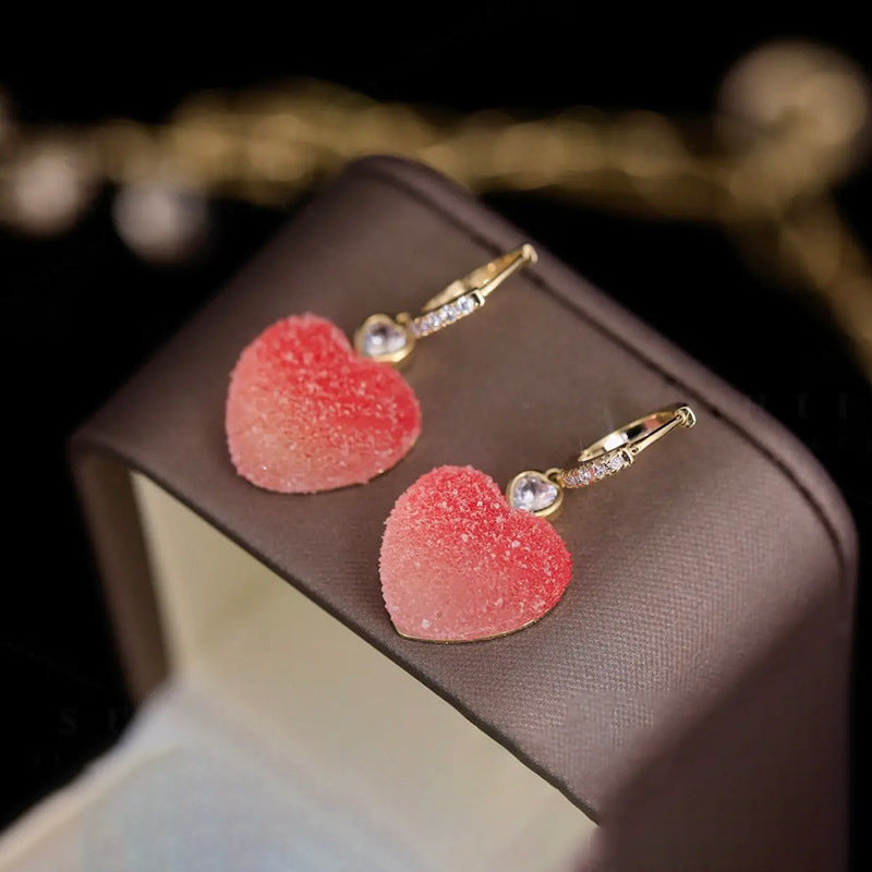 Geometric soft candy love zircon ear buckle