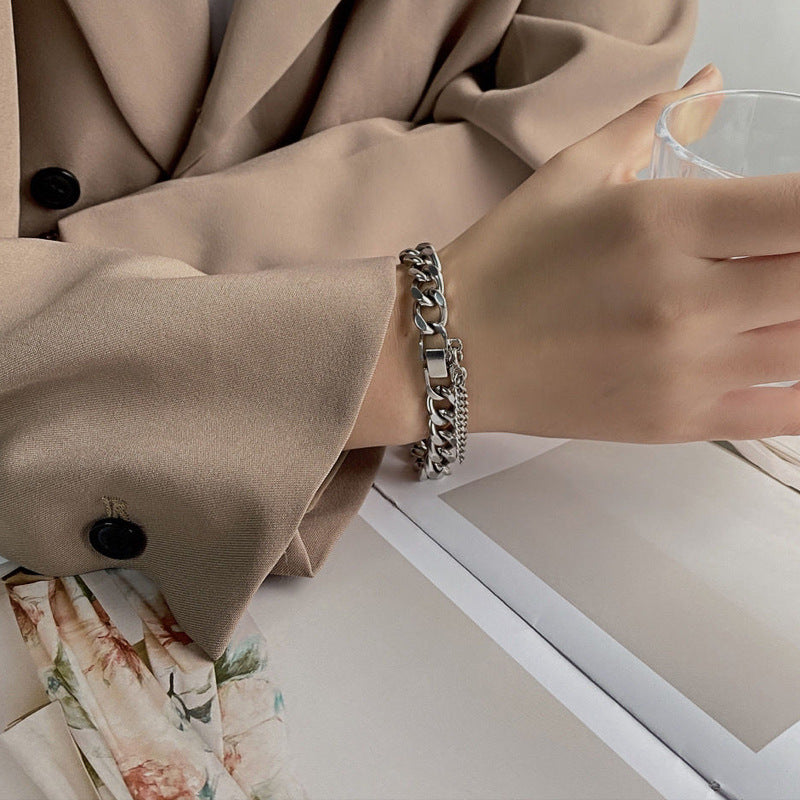 Erkekler ve Kadınlar için basit Küba Bilezik Hip Hop Bilezik Çift Handwear