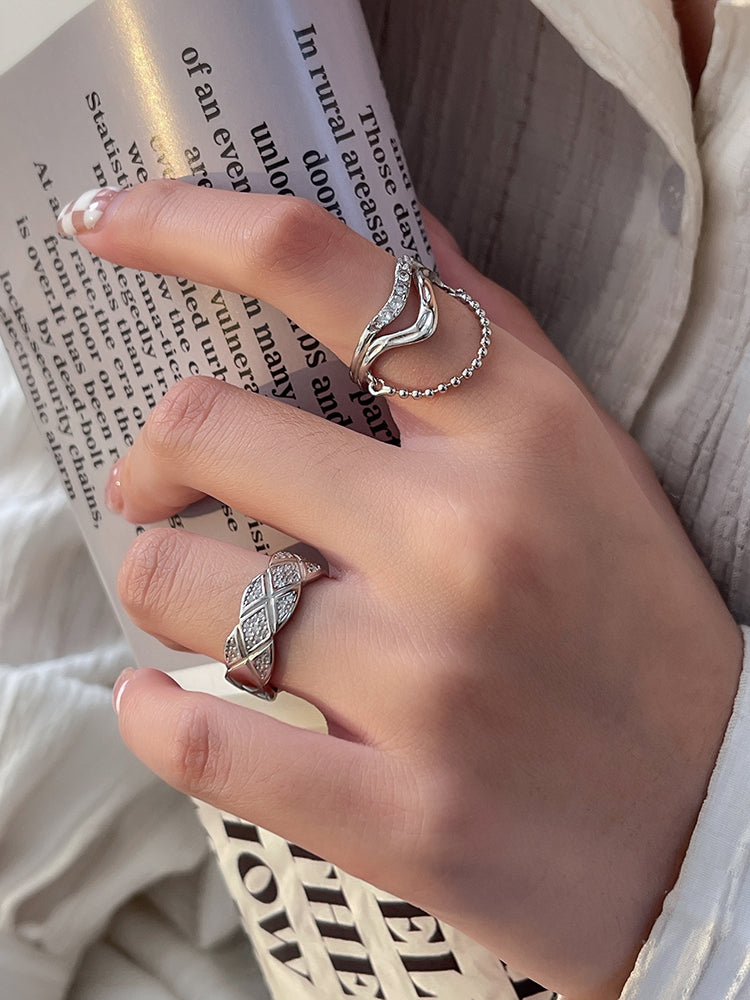 체인 오프닝 s925 스털링 실버 반지