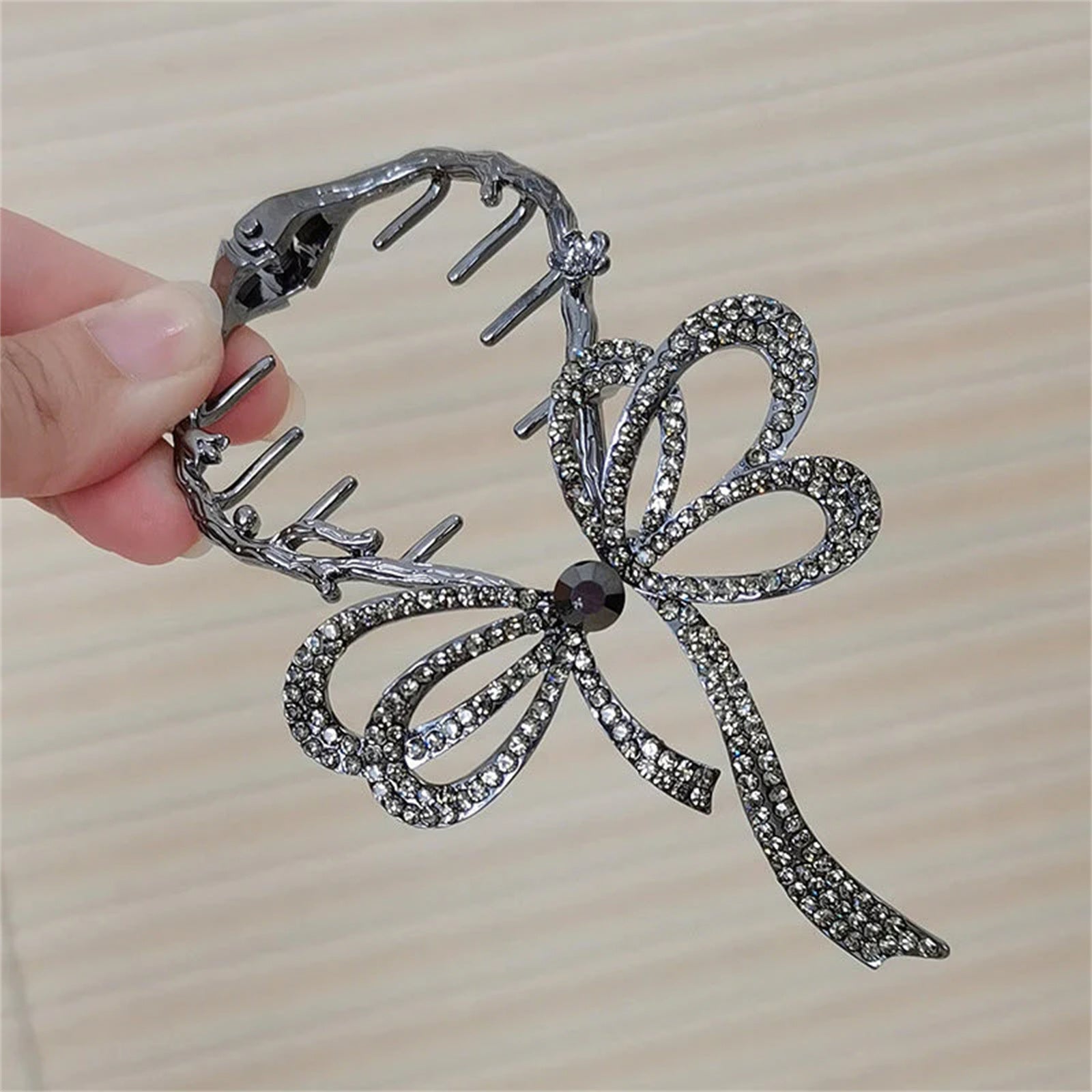 Rhinestone Bow Hairpin