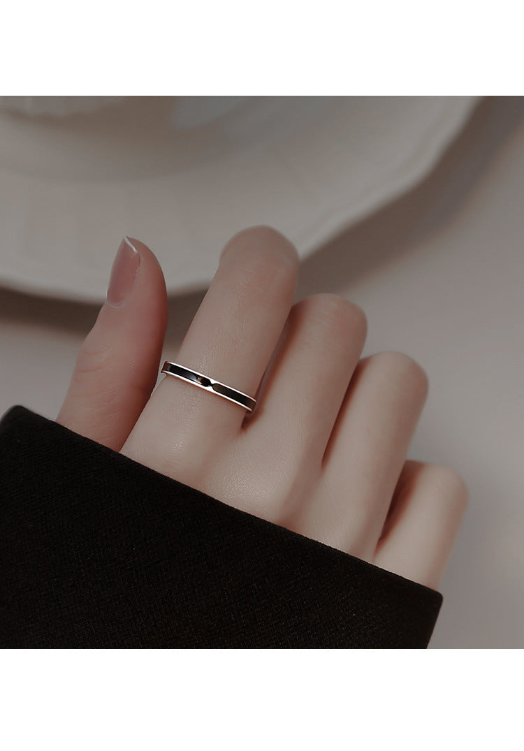 블랙 링 여성 디자인 틈새 오프닝 링 여성 패션 개성 실버 링 2022 새로운 트렌드