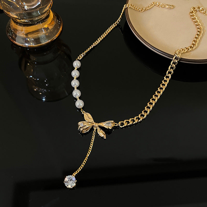 Schlüsselbeinkette mit funkelnden Diamanthalsketten für Damen