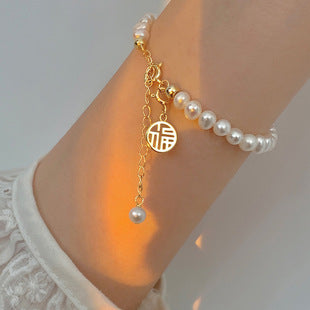 Retro personality s925 silver plated bracelet female