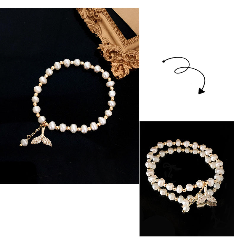 찬바람 크리스탈 피시테일 팔찌