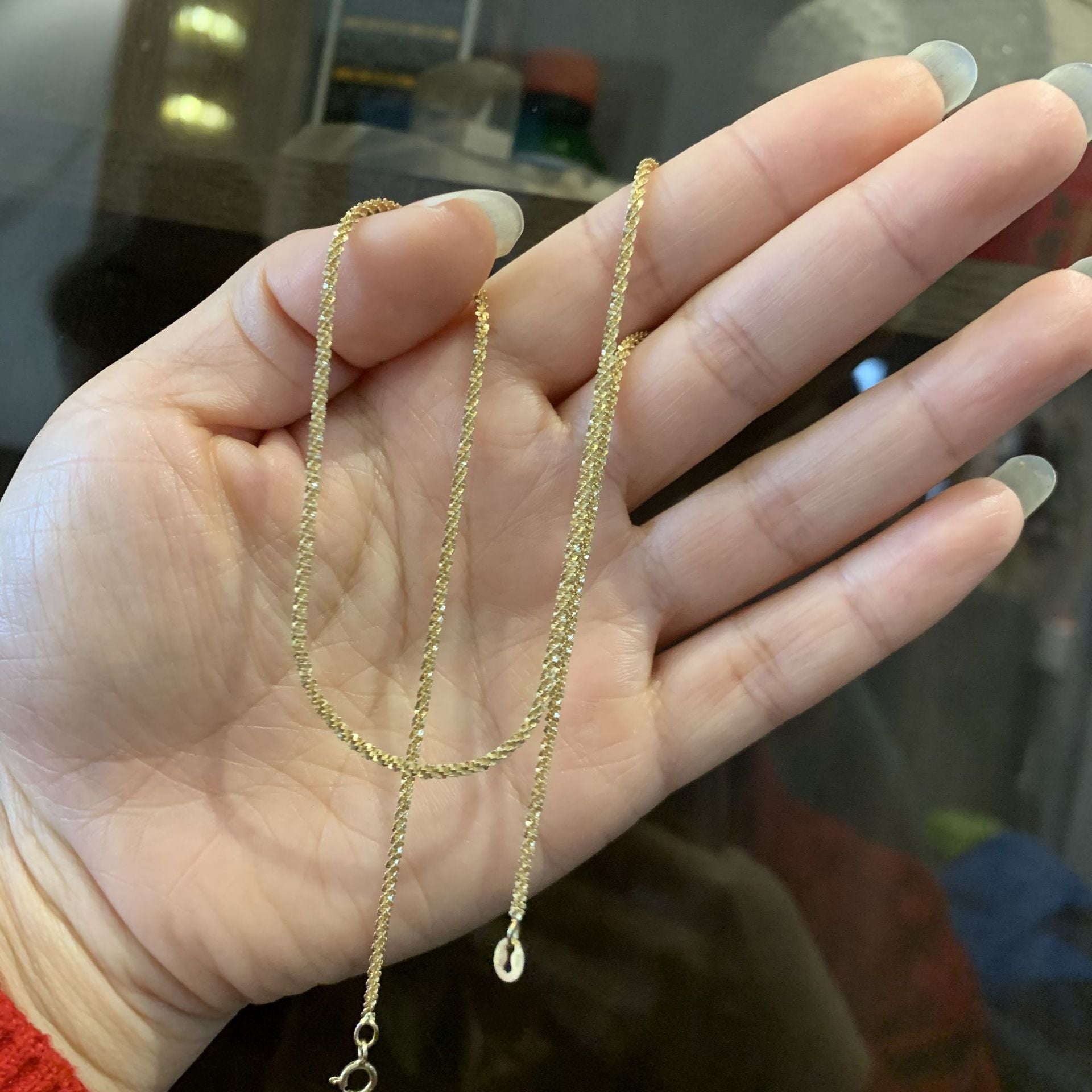 Kalung Gemerlap Riak Air Perak S925 Wanita