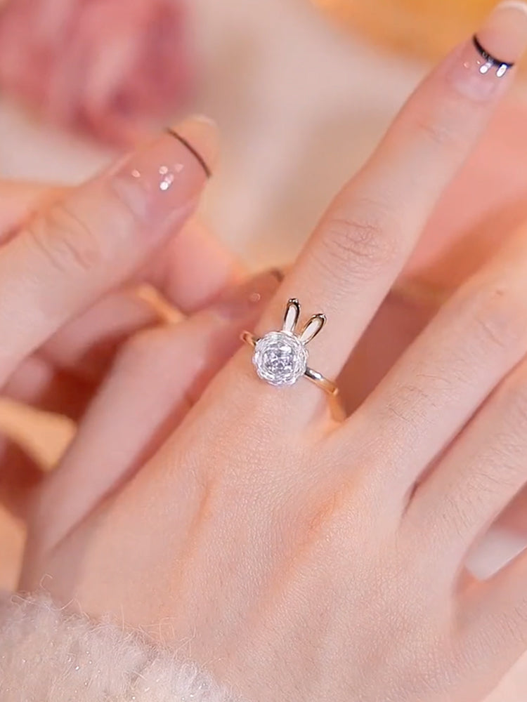 Nhẫn thỏ xoay dễ thương thông minh điều chỉnh ngón trỏ