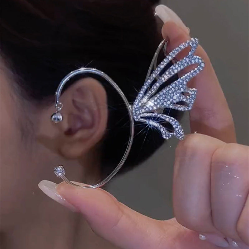 گوشواره گیره گوش سوراخ بال های پروانه ای الماس