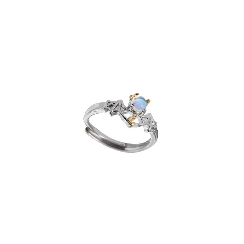 Angel Devil Couple Moonstone Ring