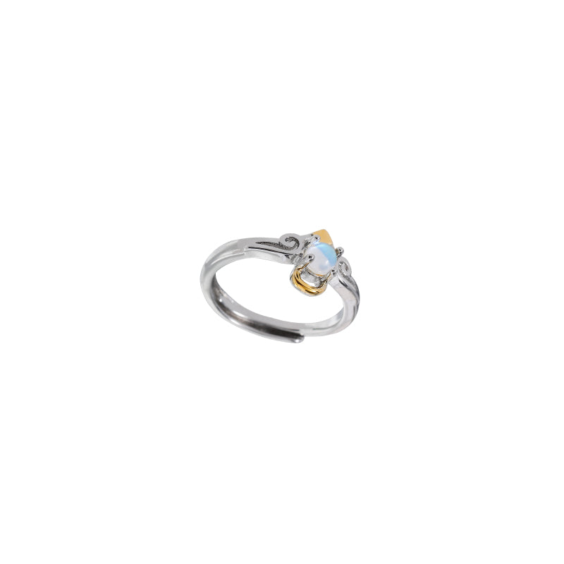 Angel Devil Couple Moonstone Ring