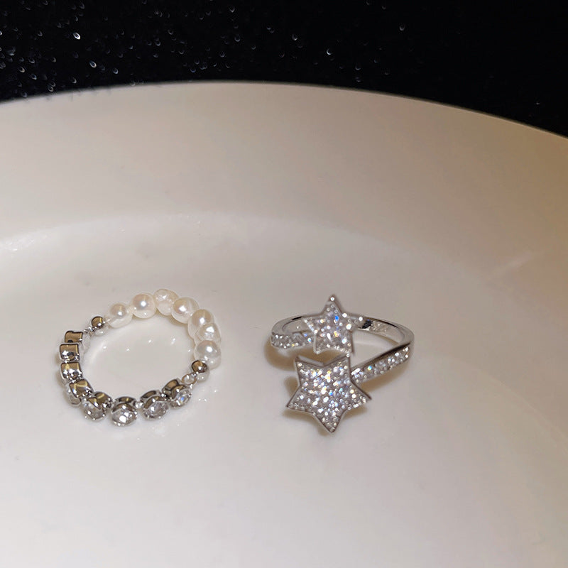 Nhẫn mở ngôi sao zircon nữ