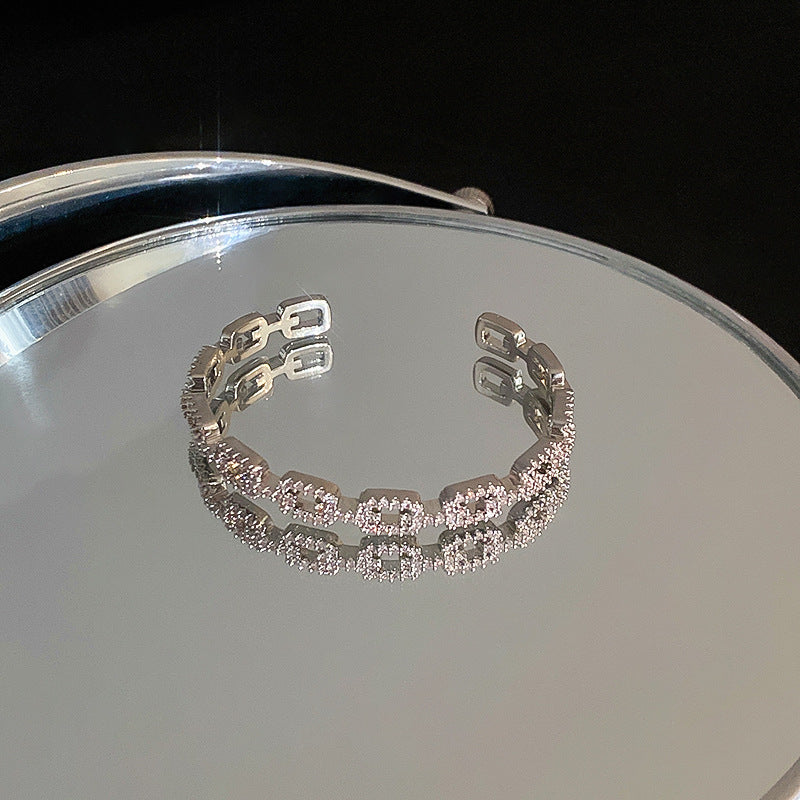 Zircon Chain Opening Bracelet