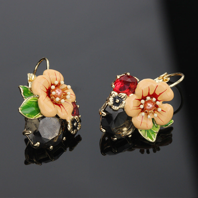 گوشواره گل چکیدن روغن یکپارچهسازی با سیستمعامل گوشواره مینای تازه افسانه ای