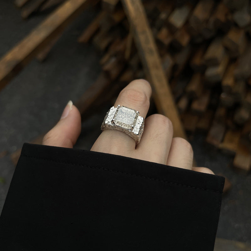 Vòng khảm Twa Zircon Vòng cứu trợ công nghiệp nặng Kết cấu dung nham