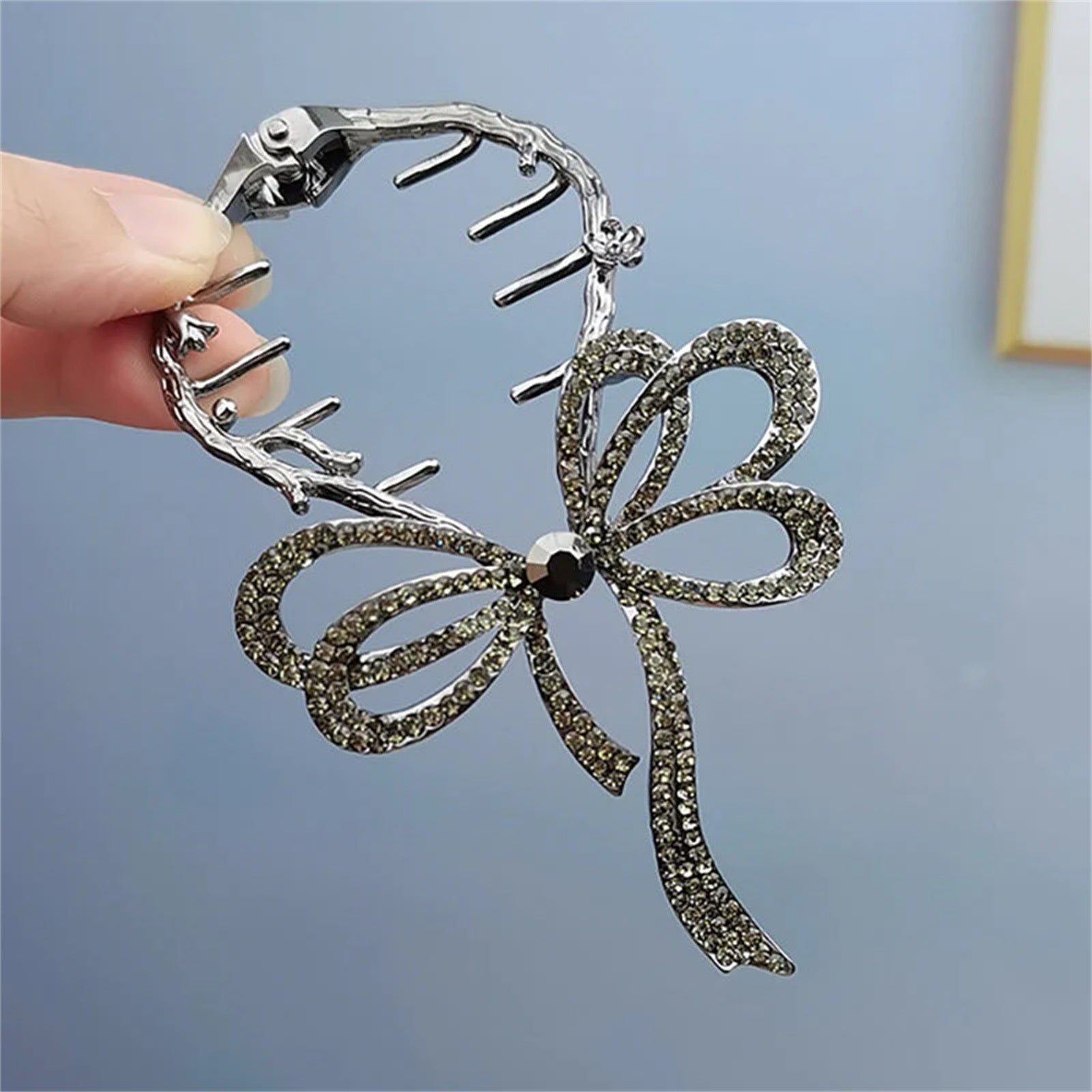 Rhinestone Bow Hairpin