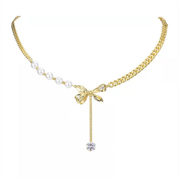 Schlüsselbeinkette mit funkelnden Diamanthalsketten für Damen