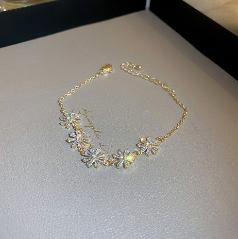 Zircon Love Flower Adjustable Bracelet