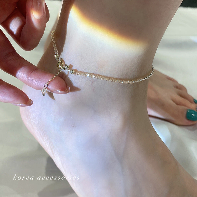 Crystal simple geometric bracelet anklet
