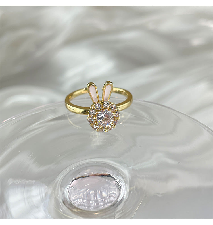 Nhẫn thỏ xoay dễ thương thông minh điều chỉnh ngón trỏ