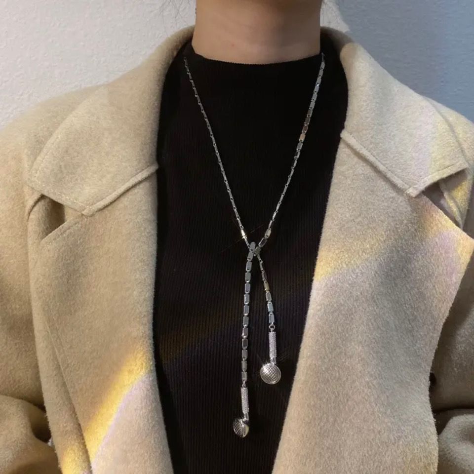 Wear more zircon earphone necklace