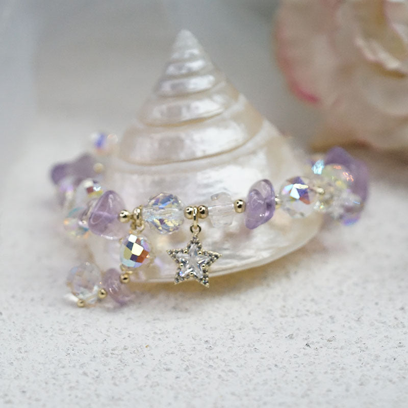 دستبند کریستال آمتیست نامنظم