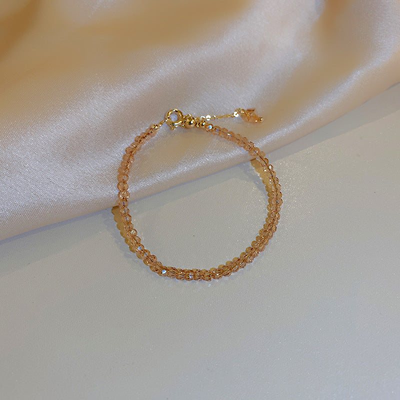 Crystal Necklace Neck Chain Clambone Chain Bracelet Ring Hanklet Set