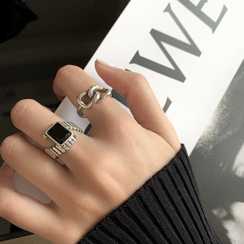 Vòng mở cầu thang xoắn ốc bằng bạc s925 cổ điển