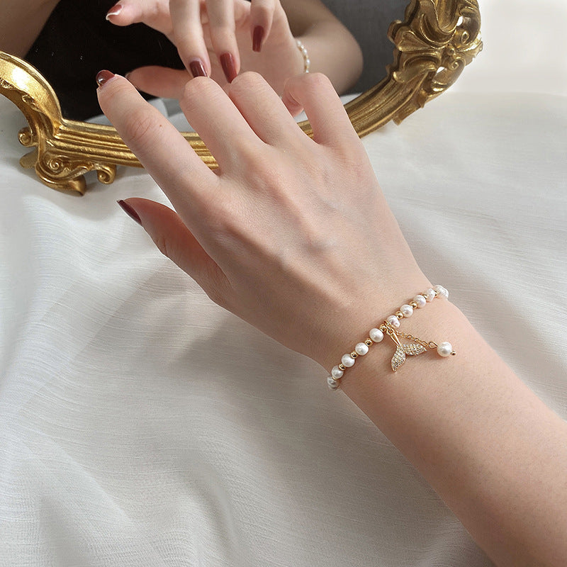 찬바람 크리스탈 피시테일 팔찌