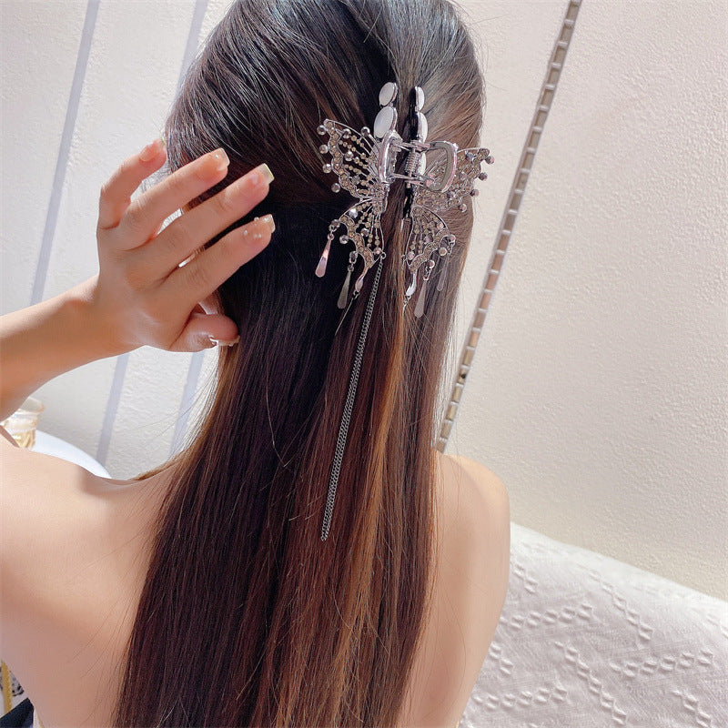 Wind chime butterfly tassel drop pendant hairpin