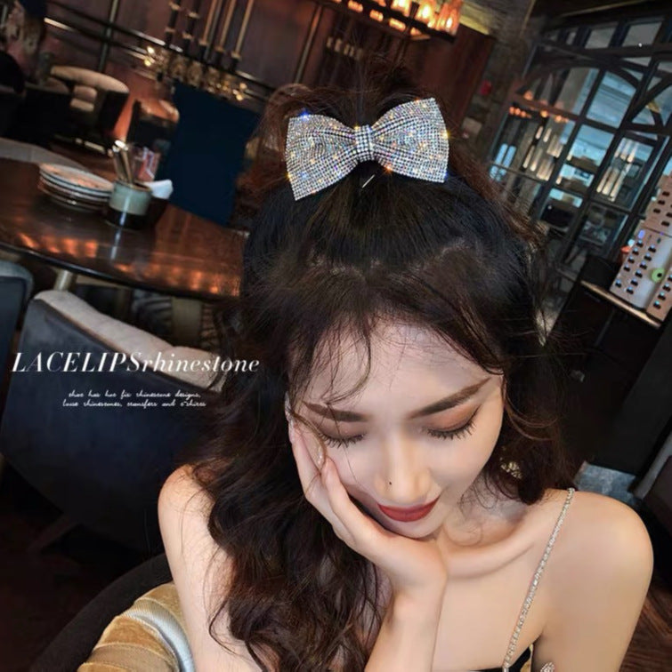 Full diamond bow hairpin
